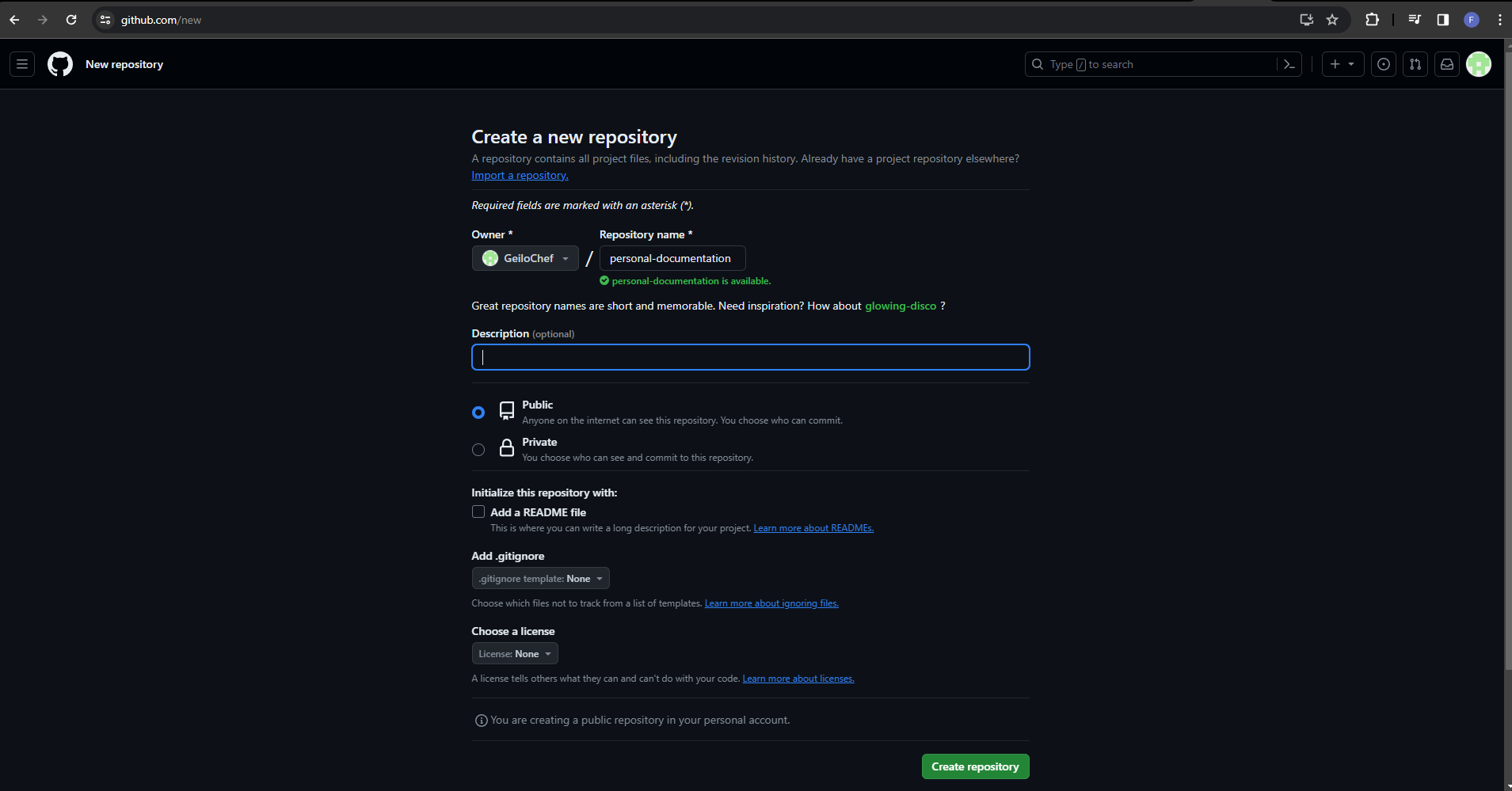 Gitub Repository Tab