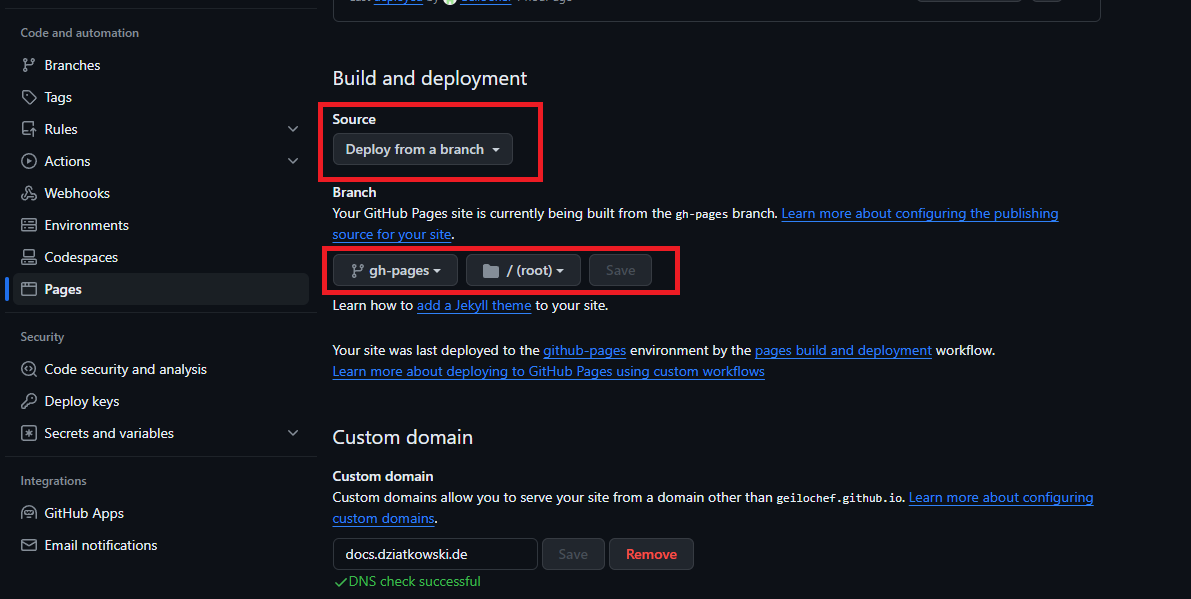 Github Repository Settings